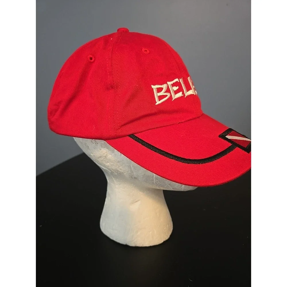 Belize Cap Hat Adjustable Adult Red‎
